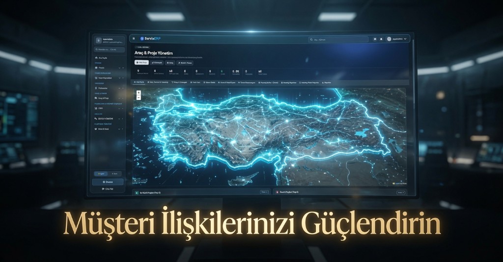 ServisERP araç ve proje yönetimi haritası
